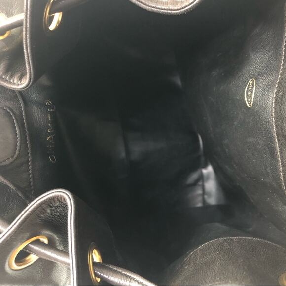 Chanel Gabrielle Lambskin CC Drawstring Dark Brown Backpack Bag - Picture 10 of 10